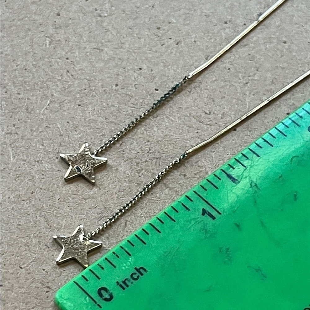 Gold Star Threader Earrings - Picture 3 of 3